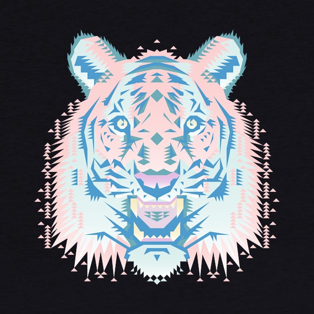 Pastel Tiger Head by chobopop